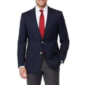 Oliver Navy Wool Two Button Classic Blazer Jacket Size 42R